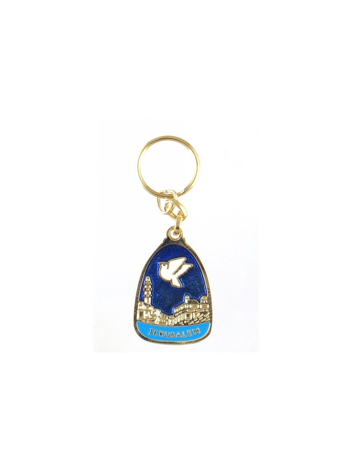 Jerusalem Keychain with Dove of Peace | Judaica Keychains