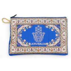 Embroidered Fabric Purse Blue Hamsa with ... | Jewish Gift from Israel