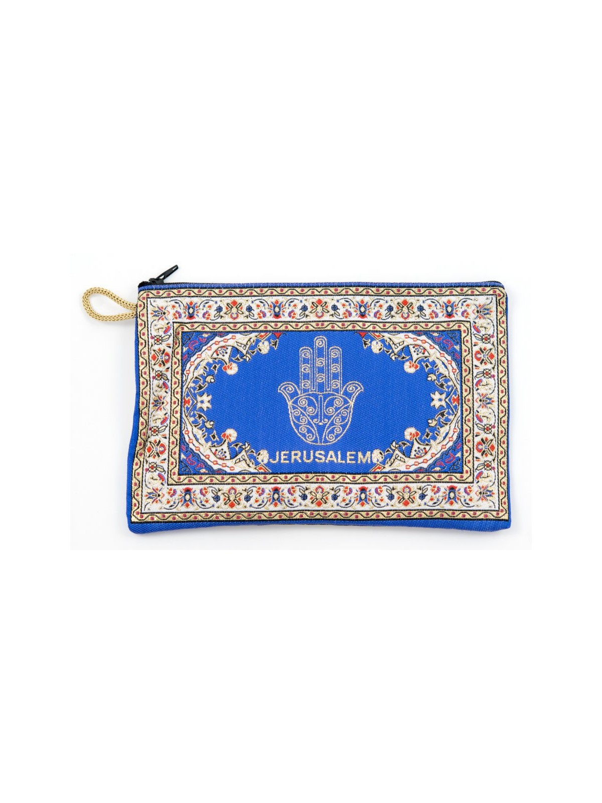 Embroidered Fabric Purse Blue Hamsa with ... | Jewish Gift from Israel