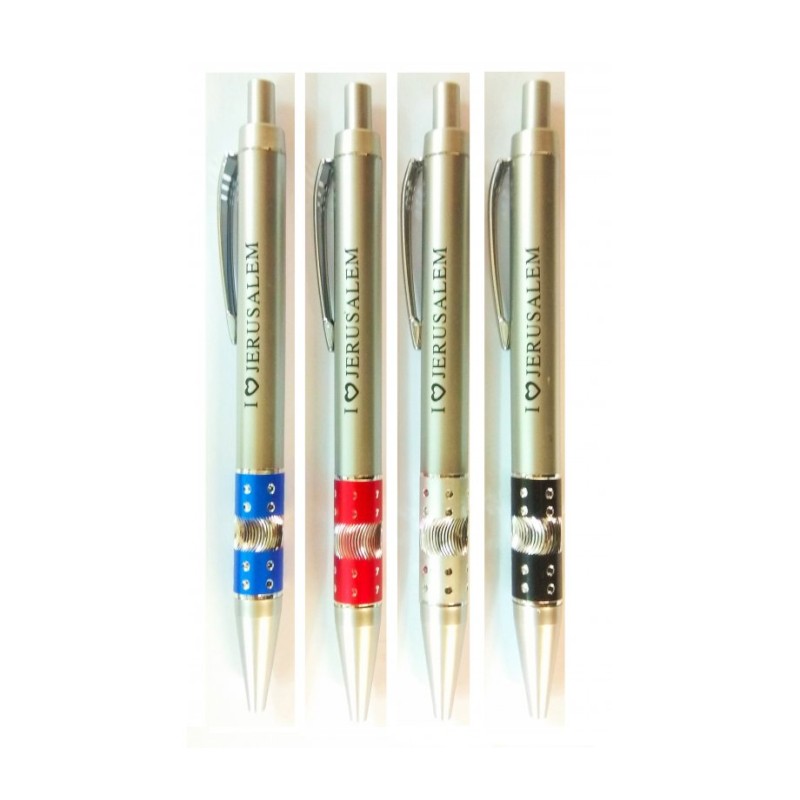 Souvenir Set of Six Colorful Pens inscribed with I L... | Israeli Pens
