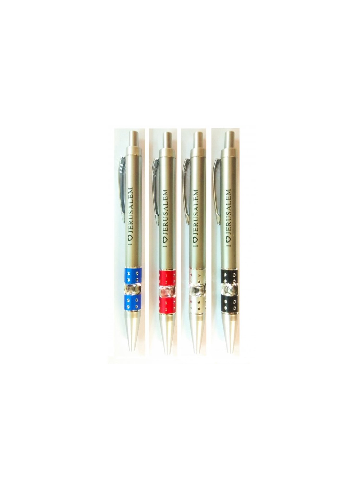 Souvenir Set of Six Colorful Pens inscribed with I L... | Israeli Pens