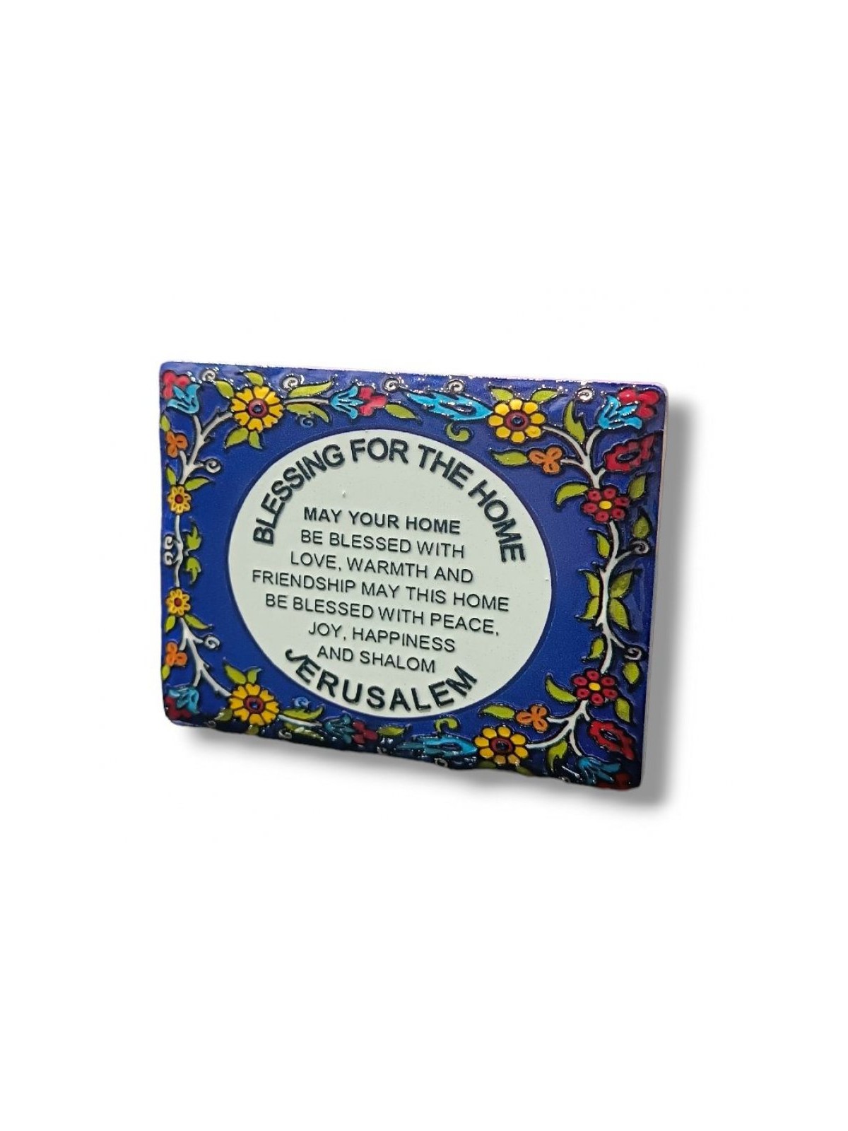 Textured Ceramic Magnet Armeinian Floral Design wi... | Jewish Magnets