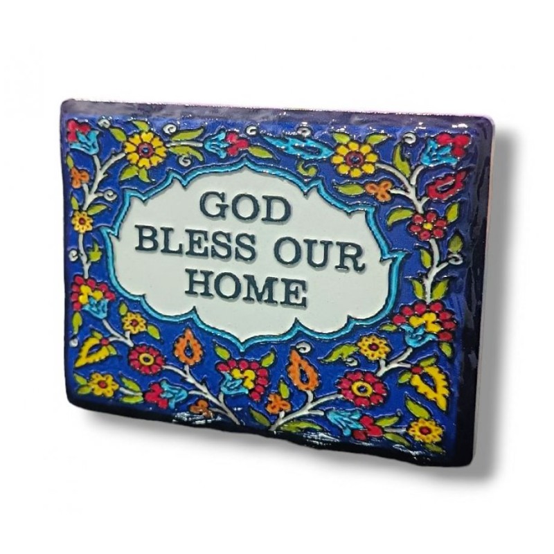 Textured Ceramic Magnet English Home Blessing in A... | Jewish Magnets
