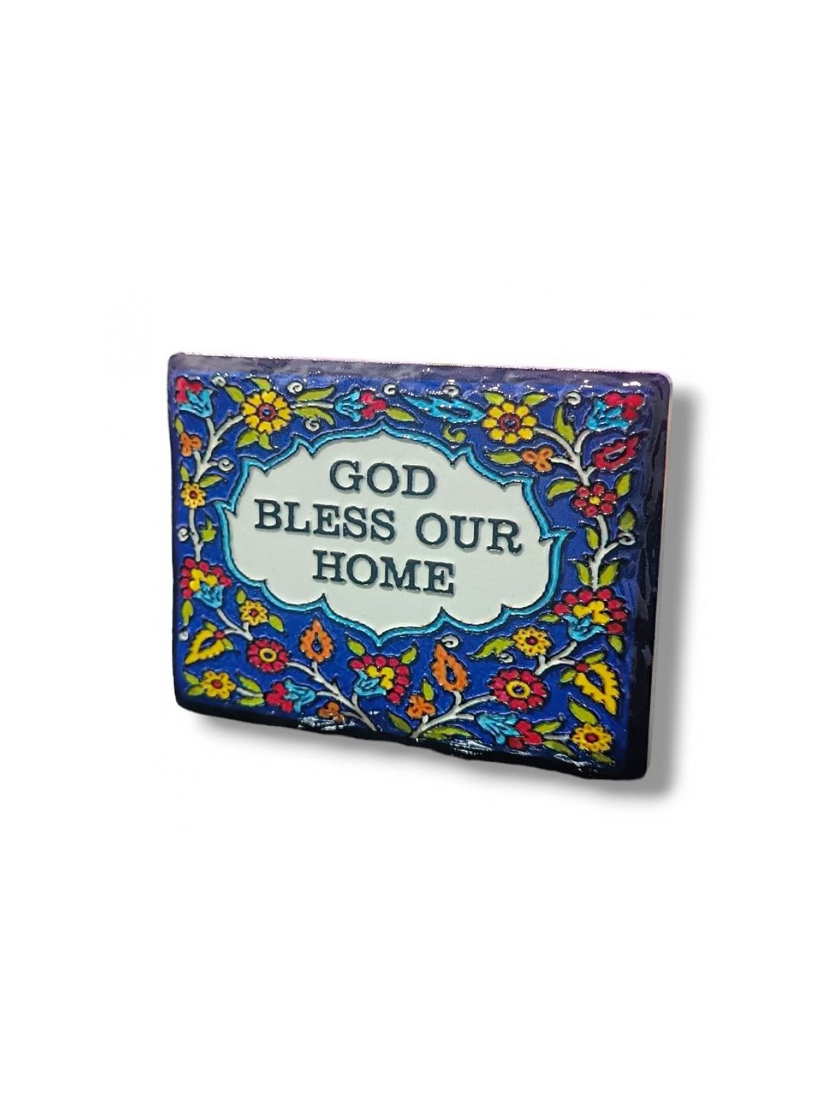 Textured Ceramic Magnet English Home Blessing in A... | Jewish Magnets