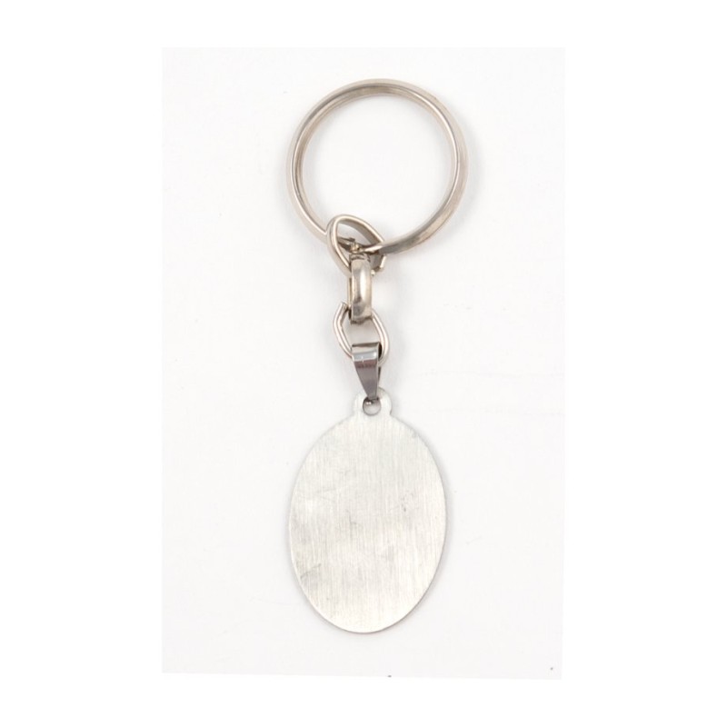 Dog Tag Key Ring Framed Dove of Peace with %93S... | Judaica Keychains