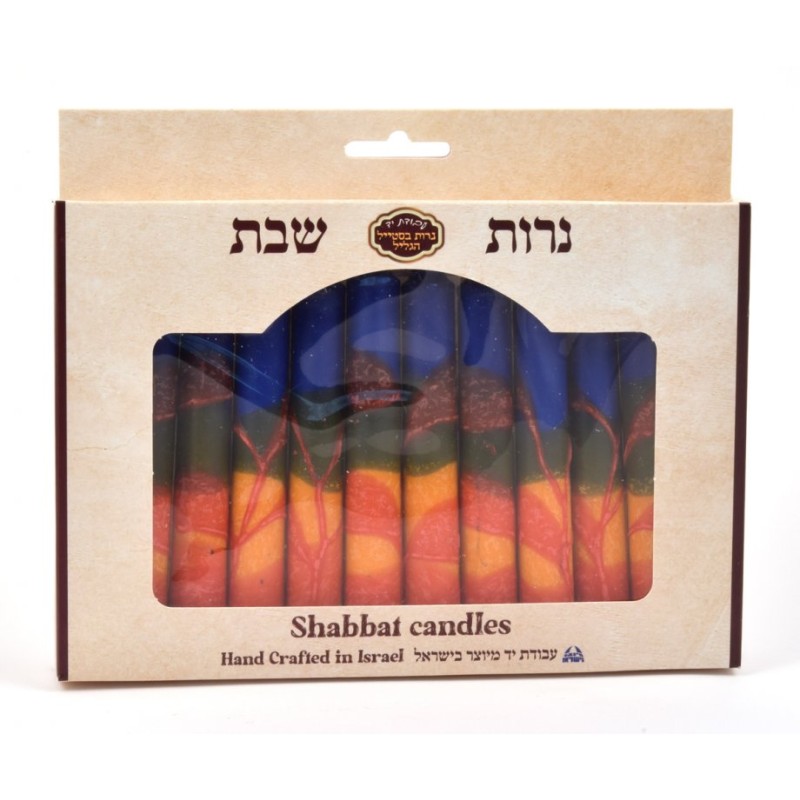 Bougies décoratives faites à la main de Shabbat de Galilée Rouge O... | Bougies de sabbat