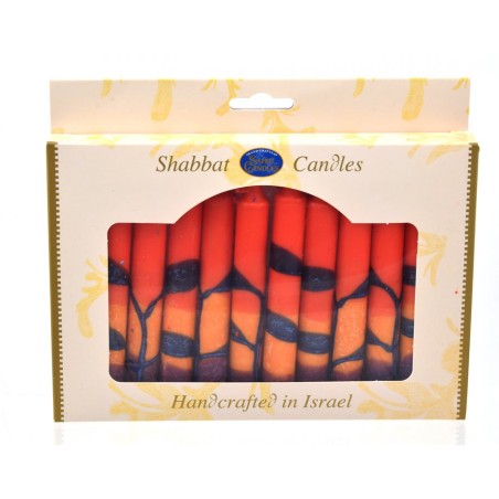 Decorative Handmade Galilee Shabbat Candles Red O... | Sabbath Candles