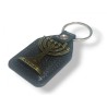Key Chain with Metal Temple Image Jerusalem on ... | Judaica Keychains