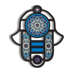 Dorit Judaica Modern Hamsa in Stained Glass Art Style... | Hamsa Hands