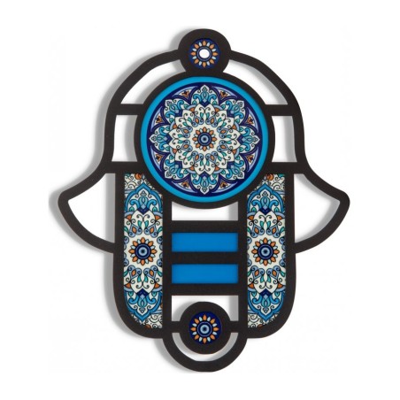 Dorit Judaica Modern Hamsa in Stained Glass Art Style... | Hamsa Hands