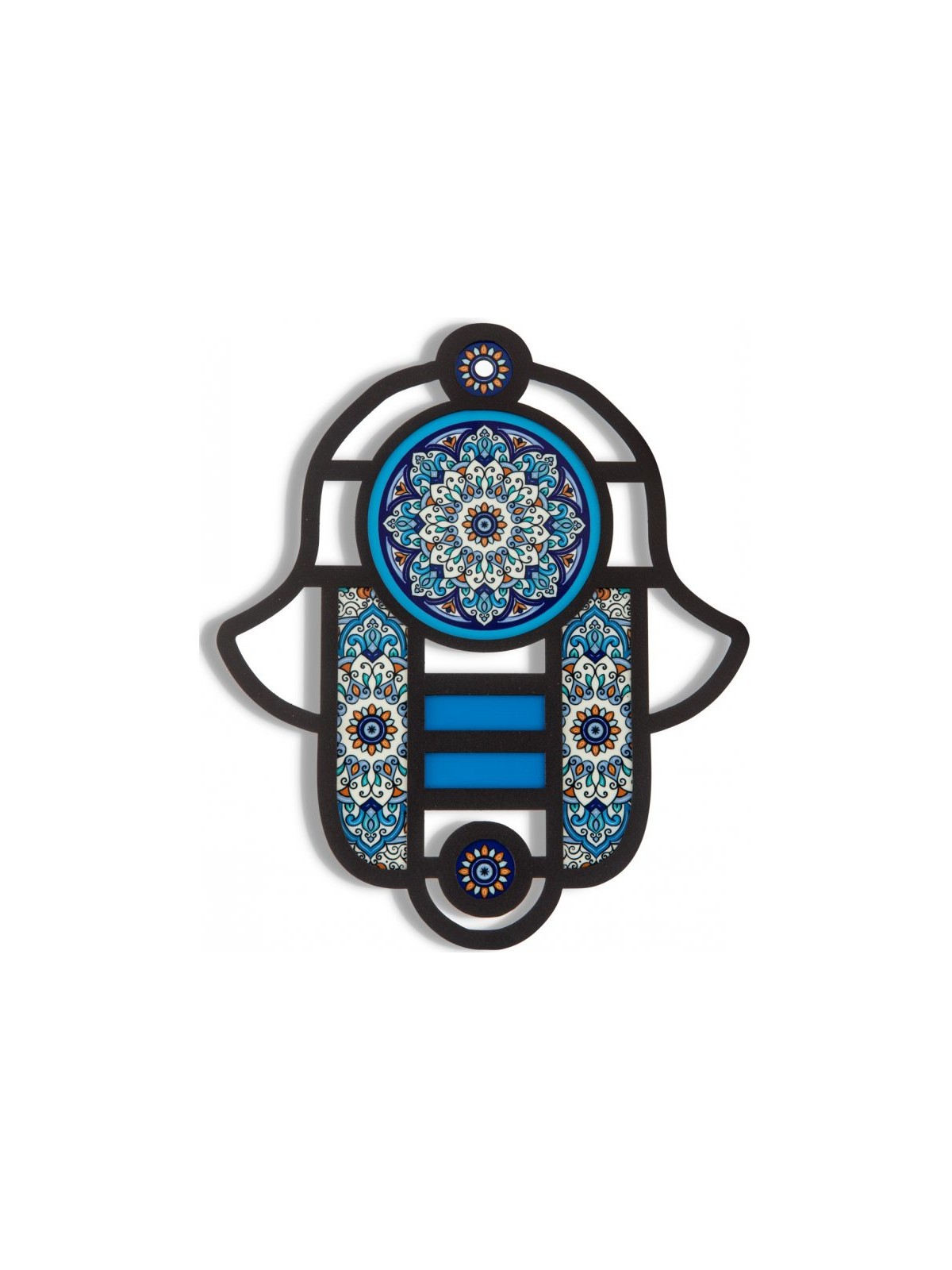 Dorit Judaica Modern Hamsa in Stained Glass Art Style... | Hamsa Hands