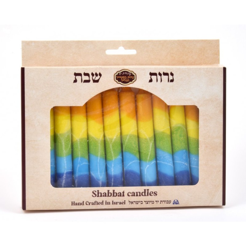 Bougies décoratives faites à la main en Galilée Shabbat Vert... | Bougies de sabbat