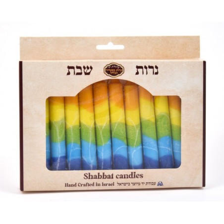 Decorative Handmade Galilee Shabbat Candles Green... | Sabbath Candles