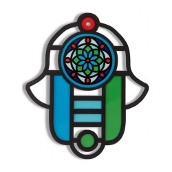 Dorit Judaica Modern Wall Hamsa in Stained Glass Art ... | Hamsa Hands