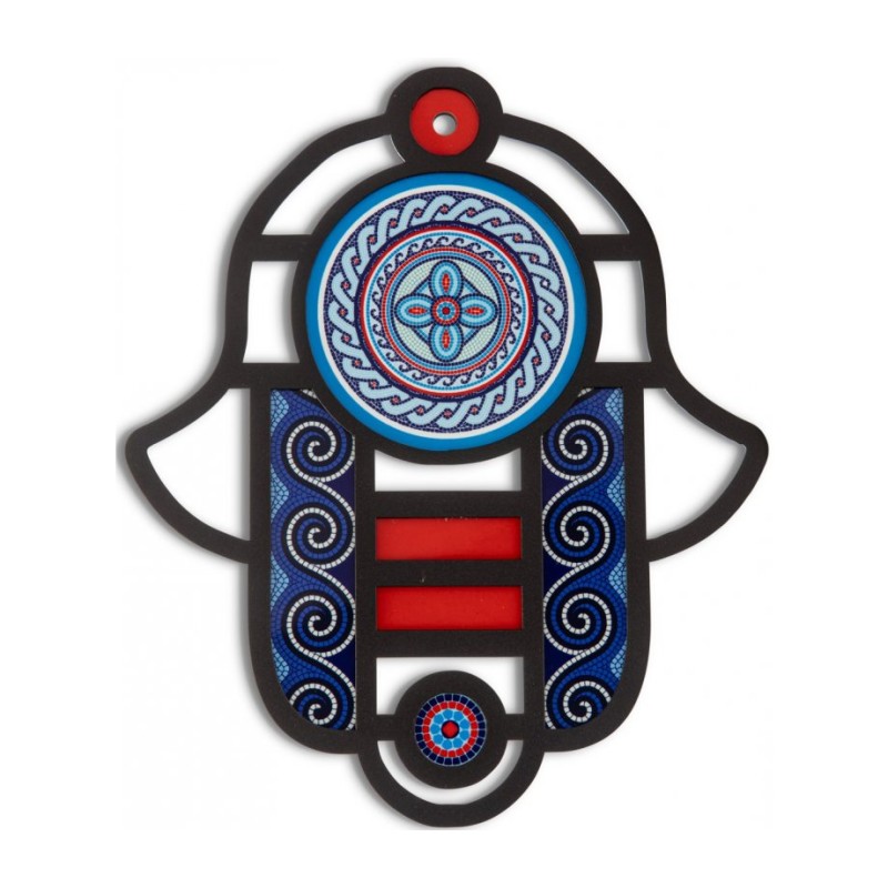 Dorit Judaica Modern Wall Hamsa in Stained Glass Art ... | Hamsa Hands