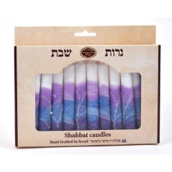 Decorative Handmade Galilee Shabbat Candles Purpl... | Sabbath Candles