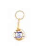 Gold Key Chain with Swivel Center Blue and Whit... | Judaica Keychains