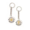 Silver Key Chain with Swivel Center Gold Peace ... | Judaica Keychains