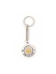 Silver Key Chain with Swivel Center Gold Peace ... | Judaica Keychains