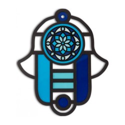 Dorit Judaica Modern Wall Hamsa in Stained Glass Art ... | Hamsa Hands