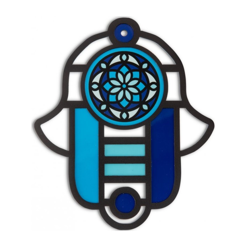 Dorit Judaica Modern Wall Hamsa in Stained Glass Art ... | Hamsa Hands