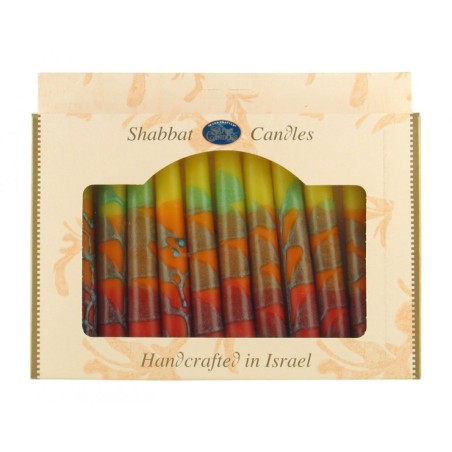 Decorative Handmade Galilee Shabbat Candles Red G... | Sabbath Candles