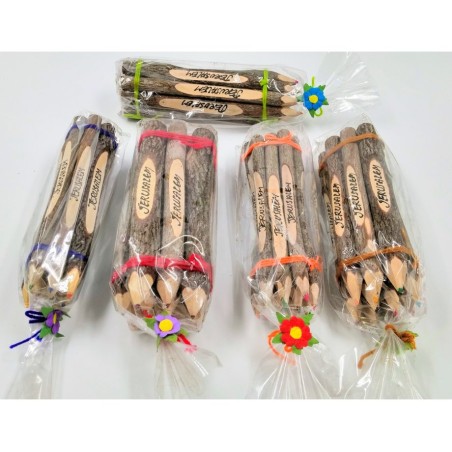 Set of Six Souvenir Olive Wood Colored Pencil... | Kids Games and Toys