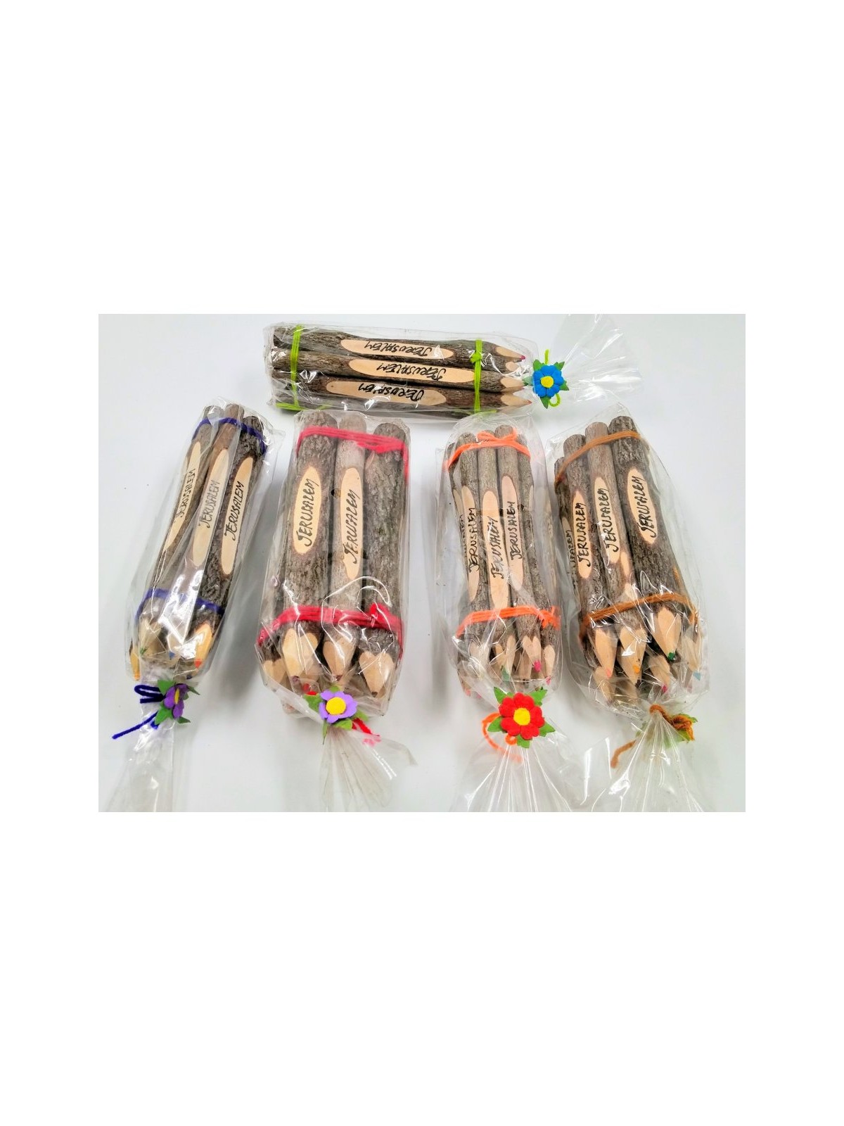 Set of Six Souvenir Olive Wood Colored Pencil... | Kids Games and Toys