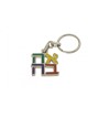Gold Plated Multicolored Keychain Ahava Love in... | Judaica Keychains