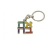Gold Plated Multicolored Keychain Ahava Love in... | Judaica Keychains