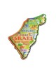 Colorful Metal Magnet Map of Israel English | Jewish Magnets