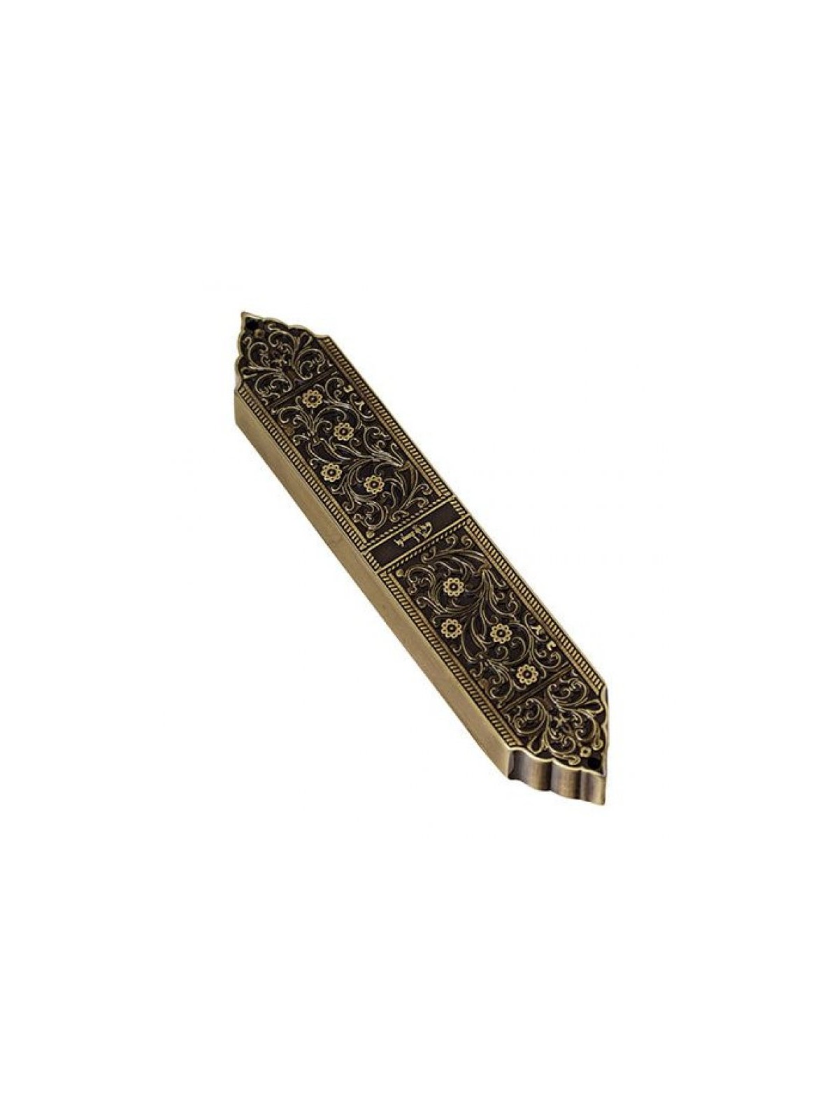 Brass Finish Artistic Mezuzah Case Replica of Israe... | Metal Mezuzah
