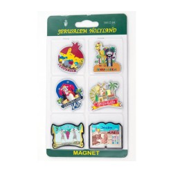 Pack of Six Luminous Holy land Fridge Magnets Jeru... | Jewish Magnets