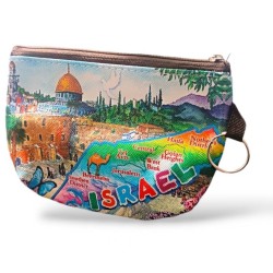 Colorful Polyester Change Purse %96 Jerus... | Jewish Gift from Israel