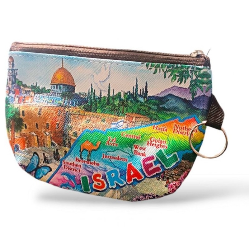 Colorful Polyester Change Purse %96 Jerus... | Jewish Gift from Israel