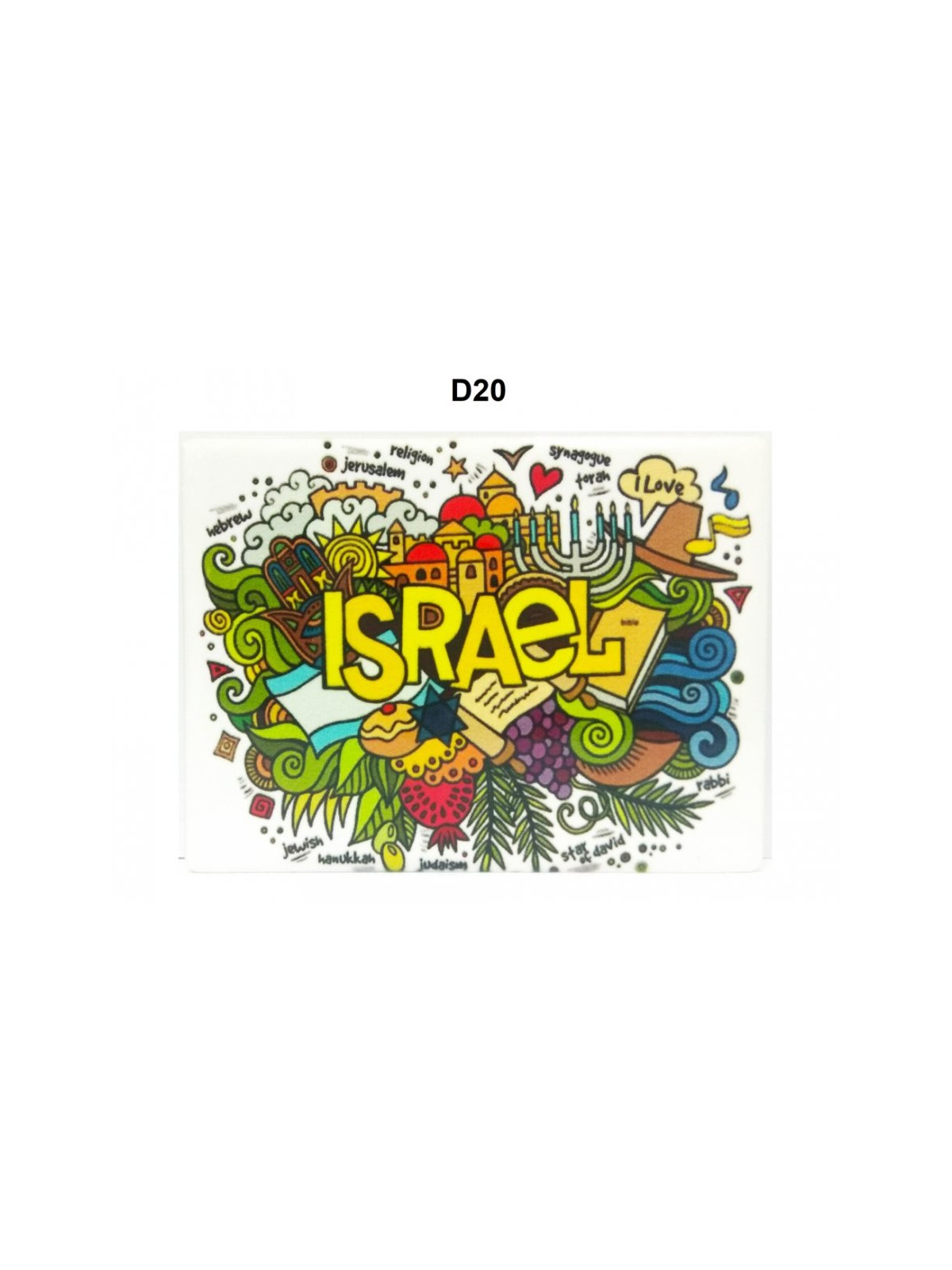 Ceramic Magnet Colorful Judaica Motifs in Israel | Jewish Magnets