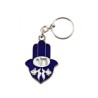 Blue Hamsa Keychain with Decorative Fish and He... | Judaica Keychains