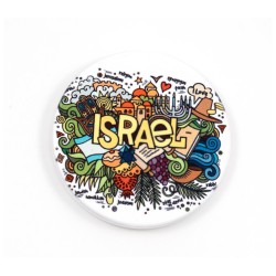 Ceramic Magnet Colorful Judaic Motifs in Israel | Jewish Magnets