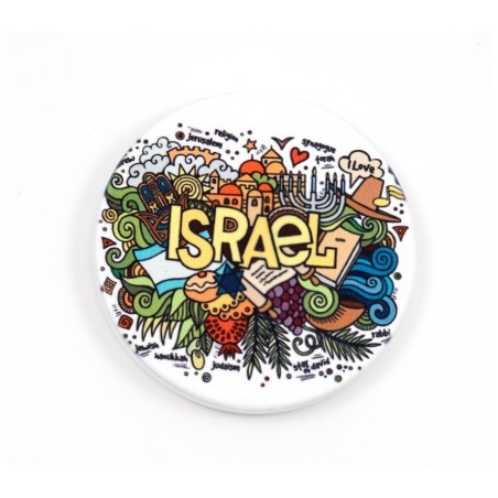 Ceramic Magnet Colorful Judaic Motifs in Israel | Jewish Magnets