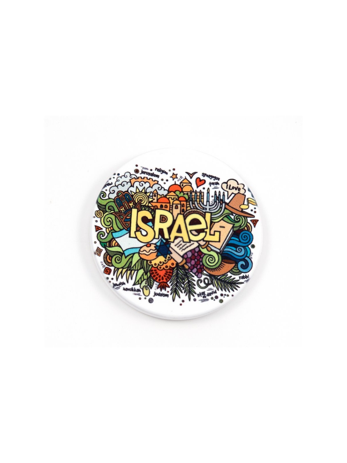 Ceramic Magnet Colorful Judaic Motifs in Israel | Jewish Magnets