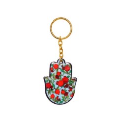 Yair Emanuel Gold Key Chain with Enamel Finish ... | Judaica Keychains