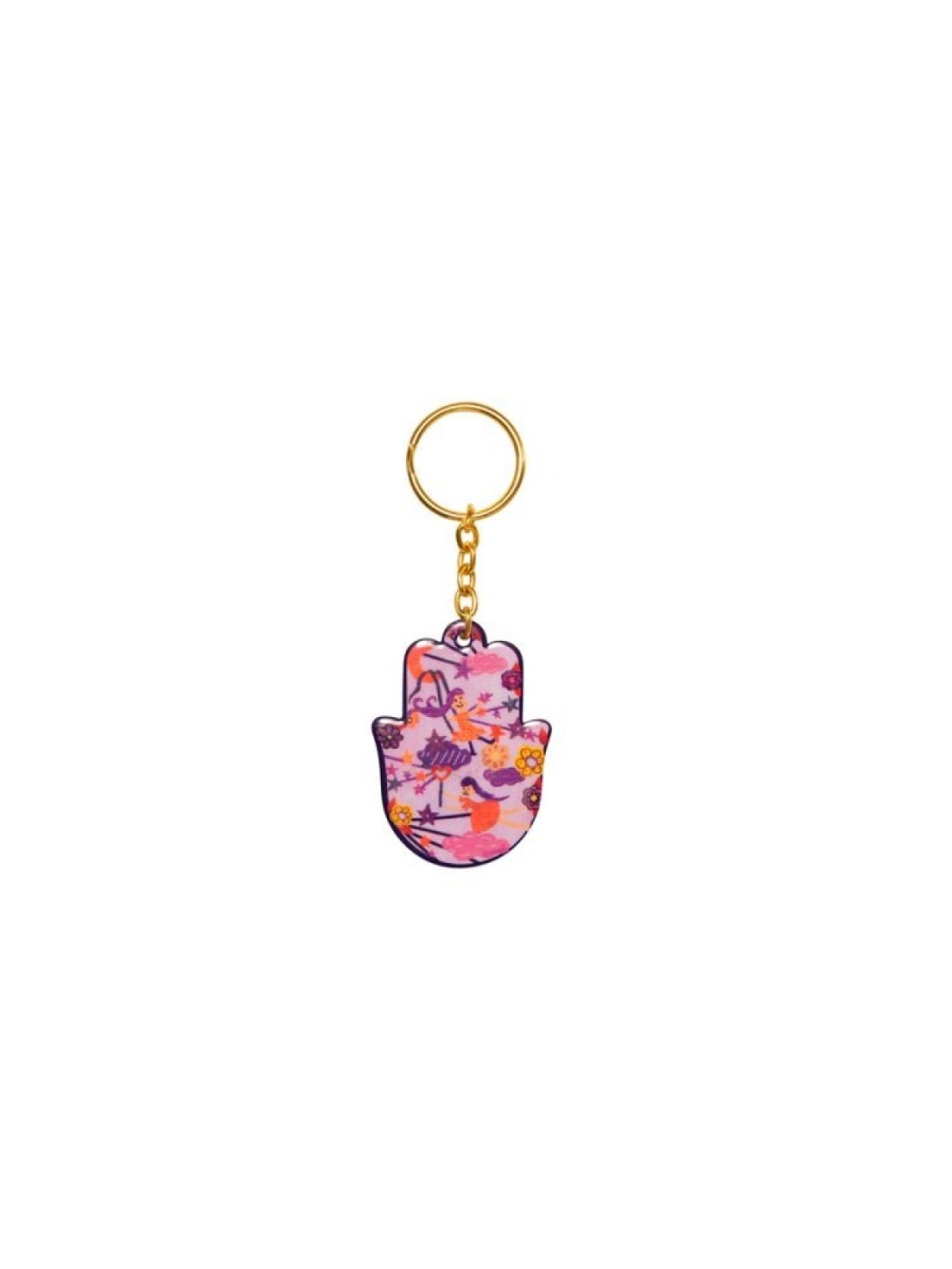 Yair Emanuel Gold Key Chain with Enamel Finish ... | Judaica Keychains