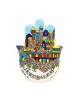 Ceramic Hamsa Magnet Images of Jerusalem in Armeni... | Jewish Magnets