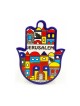 Ceramic Hamsa Magnet Colorful Jerusalem Images | Jewish Magnets