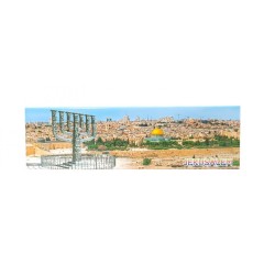 Colorful Long Magnet View of Jerusalem with Knesse... | Jewish Magnets