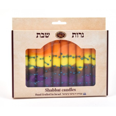 Decorative Handmade Galilee Shabbat Candles Purpl... | Sabbath Candles