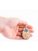 Wood Jerusalem Keychain with Semi Precious Ston... | Judaica Keychains
