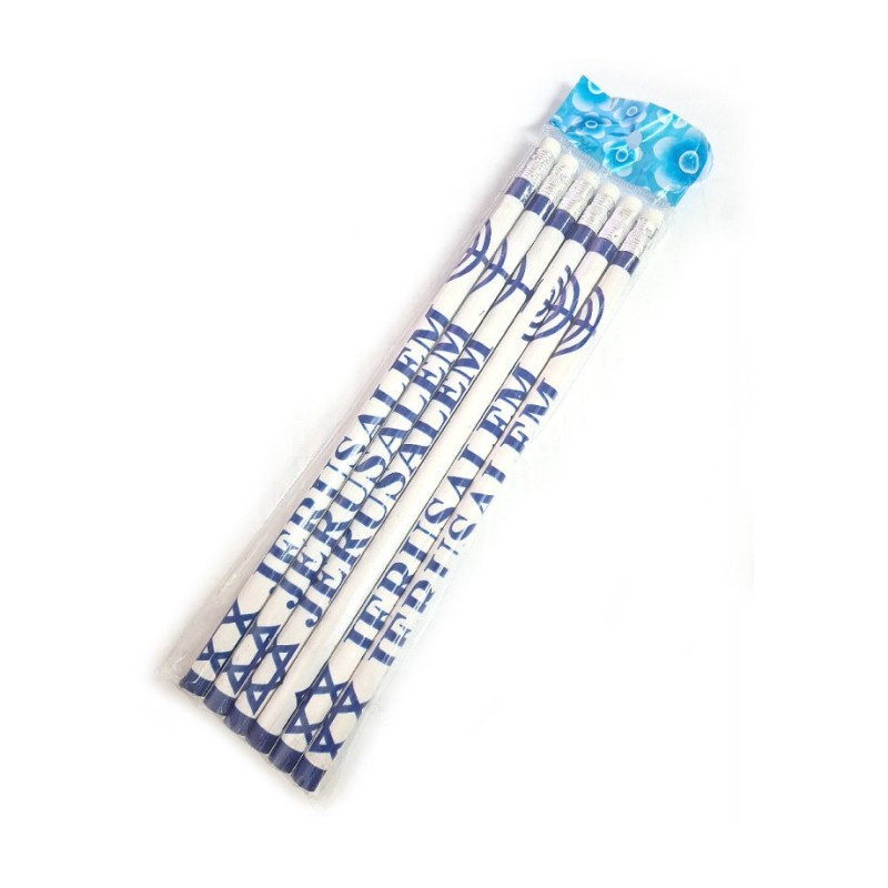 Six Souvenir Wood Pencils Decorated with Star... | Kids Games and Toys