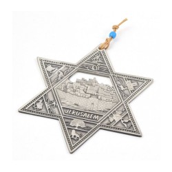 Pewter Star of David Wall Hanging with Twelve Tribe... | Star of David