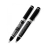 Black Ballpoint Pen with Silver English Travelers Pr... | Israeli Pens